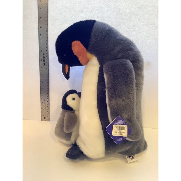 The Petting Emperor Penguin With Baby Plush Stuffed AnimalZoo Aquatic Collection - Picture 2 of 11